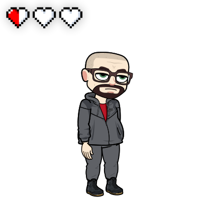 Bitmoji of me low on health