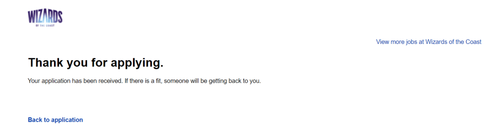 Thank you for applying notification from LinkedIn.